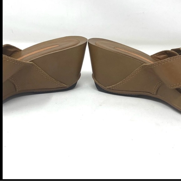VIA SPIGA Brown Leather Wedge Sandal Women 6.5 - Picture 3 of 6